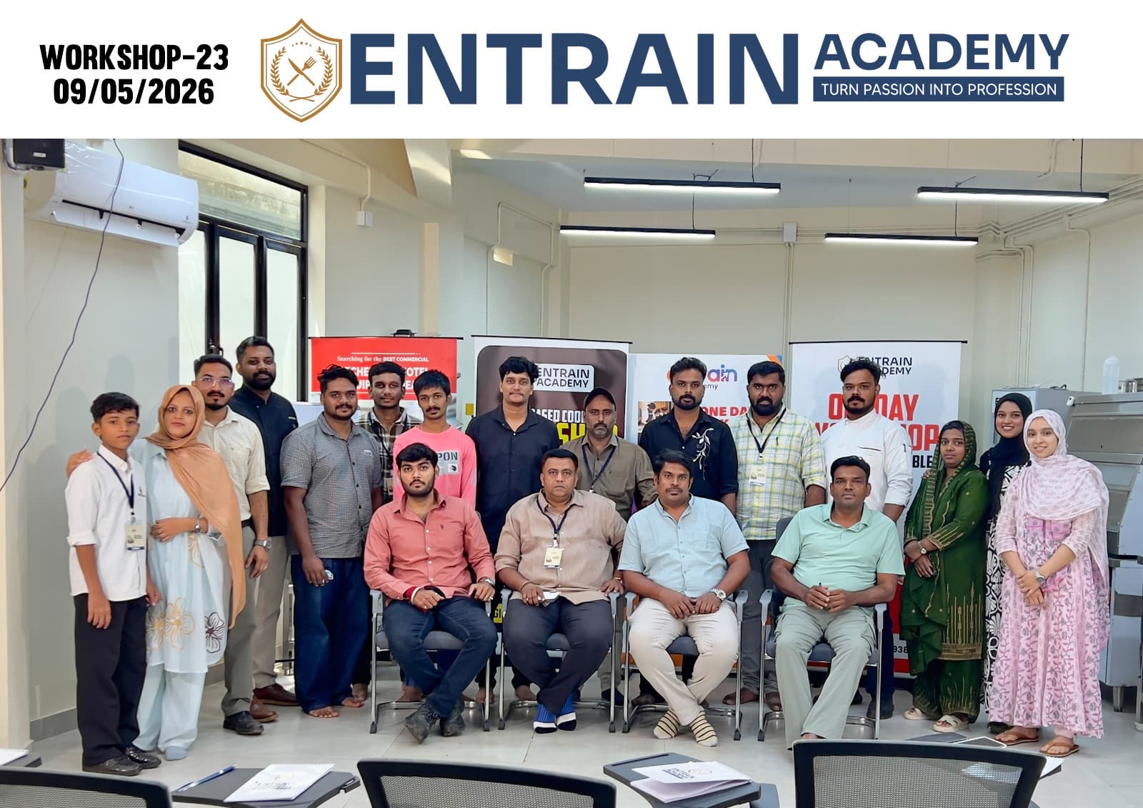 Participants gathered for Entrain Academy Workshop 23